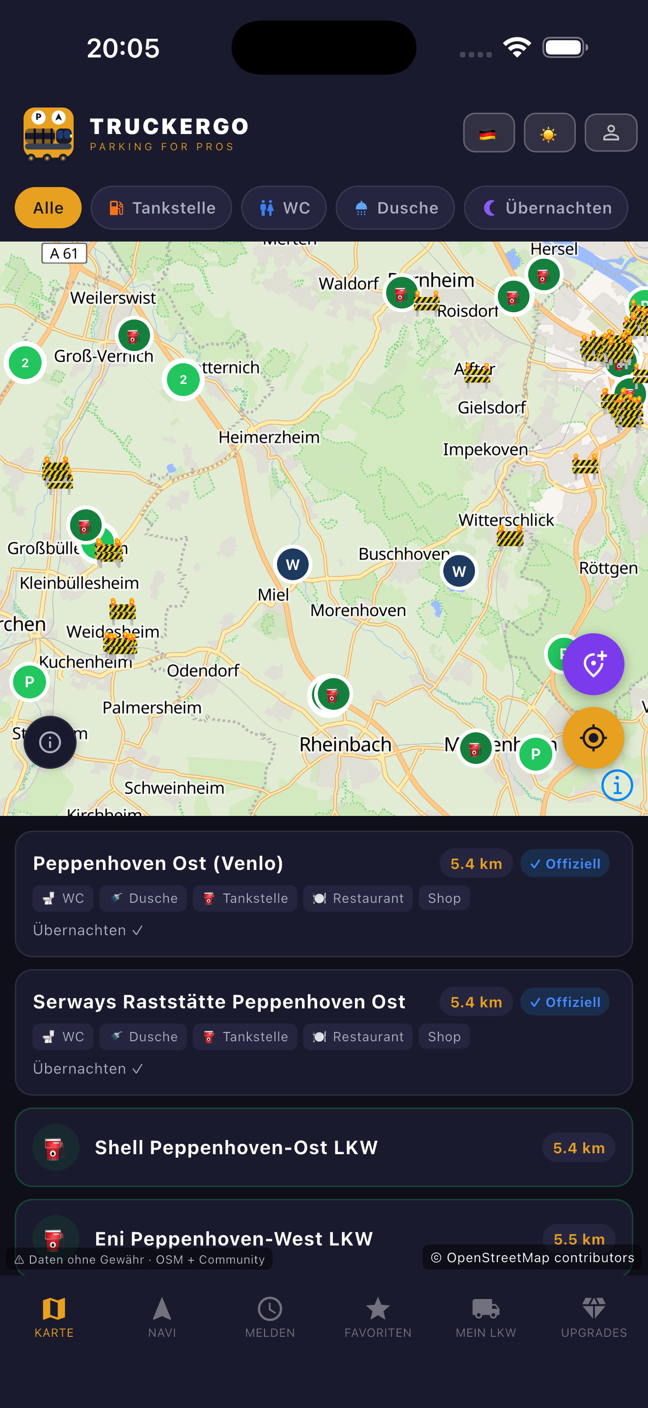 Parkplätze in der Nähe